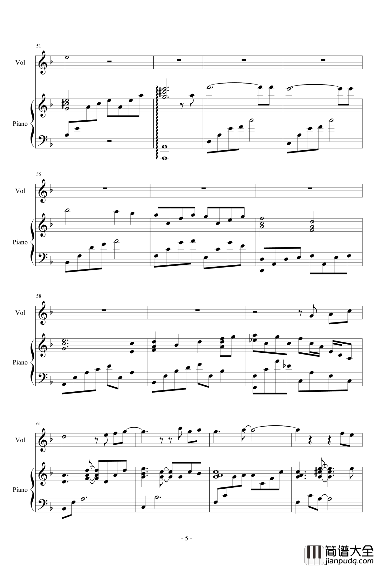 流行四钢琴谱_认认真真