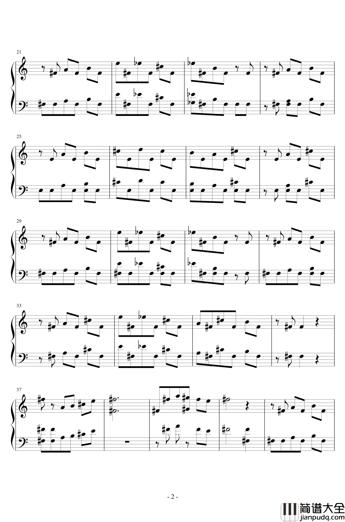 俄罗斯方块钢琴谱