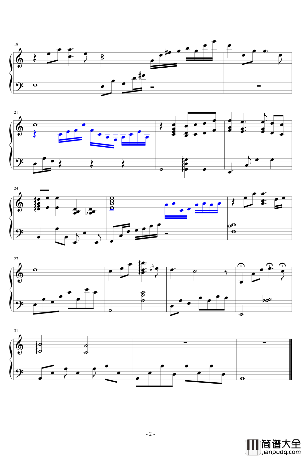 秋意浓钢琴谱_玉置浩二