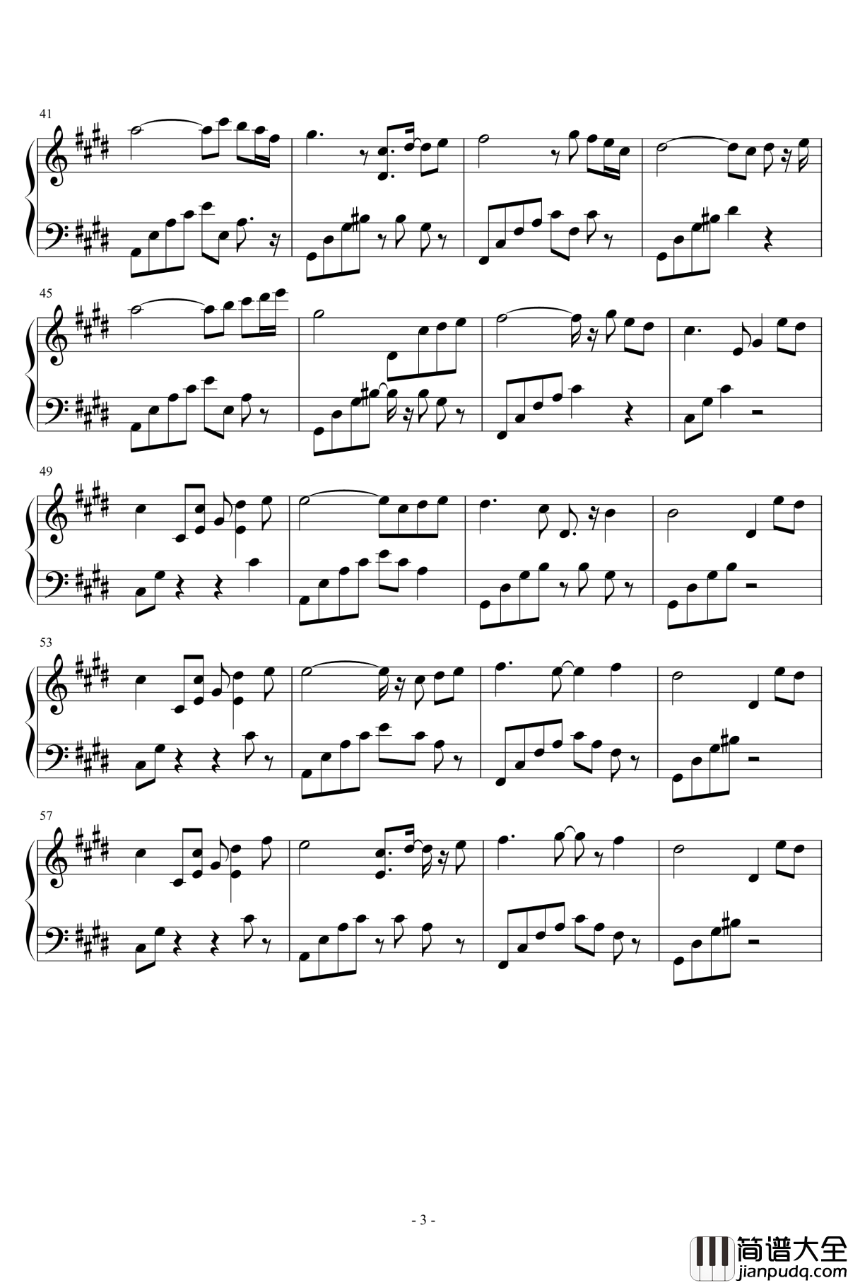 天各一方钢琴谱_吴振兴