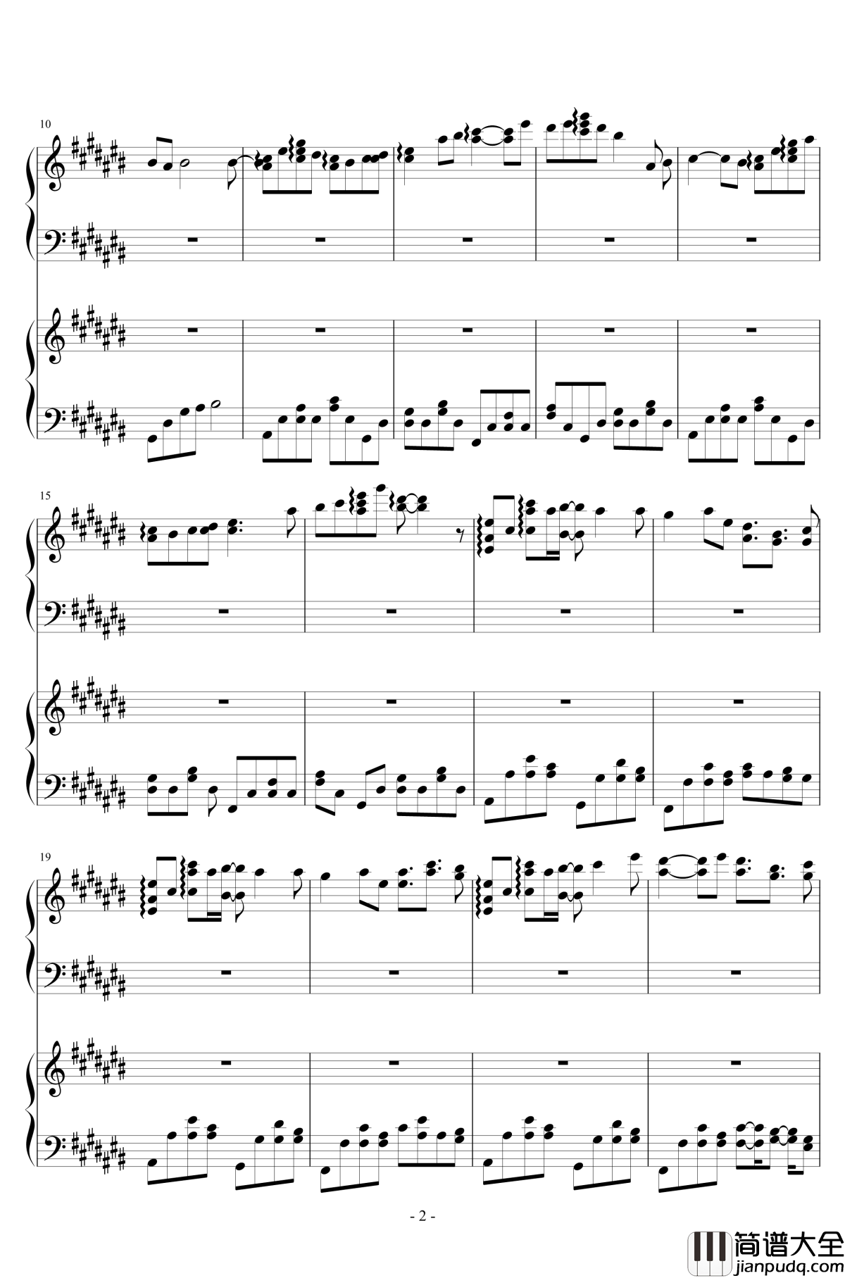 あの原野钢琴谱_Dark小灭酱