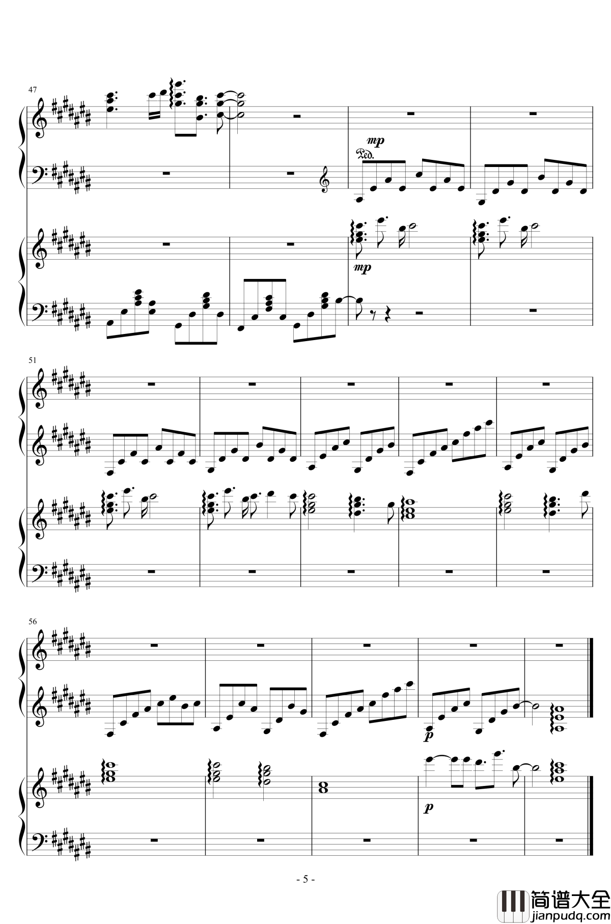 あの原野钢琴谱_Dark小灭酱