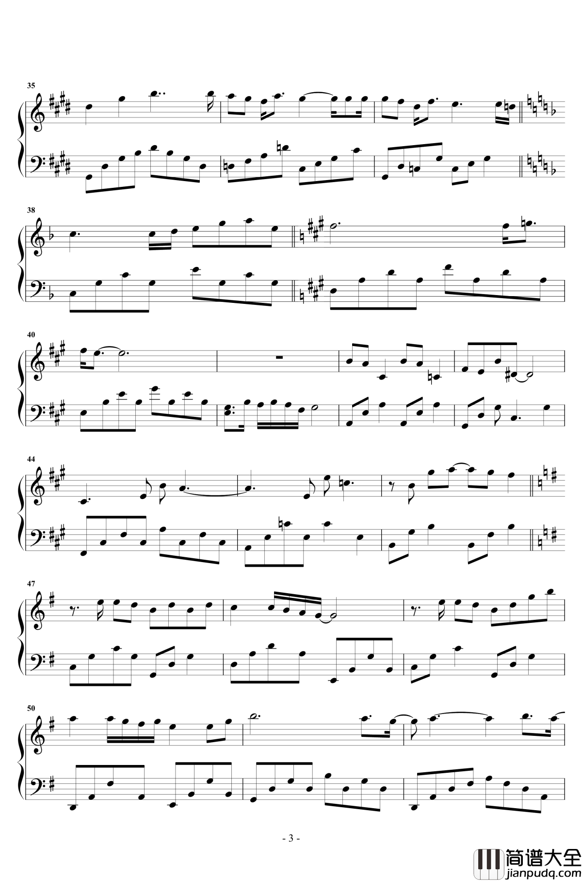 最暖的忧伤钢琴谱_独奏_田馥甄