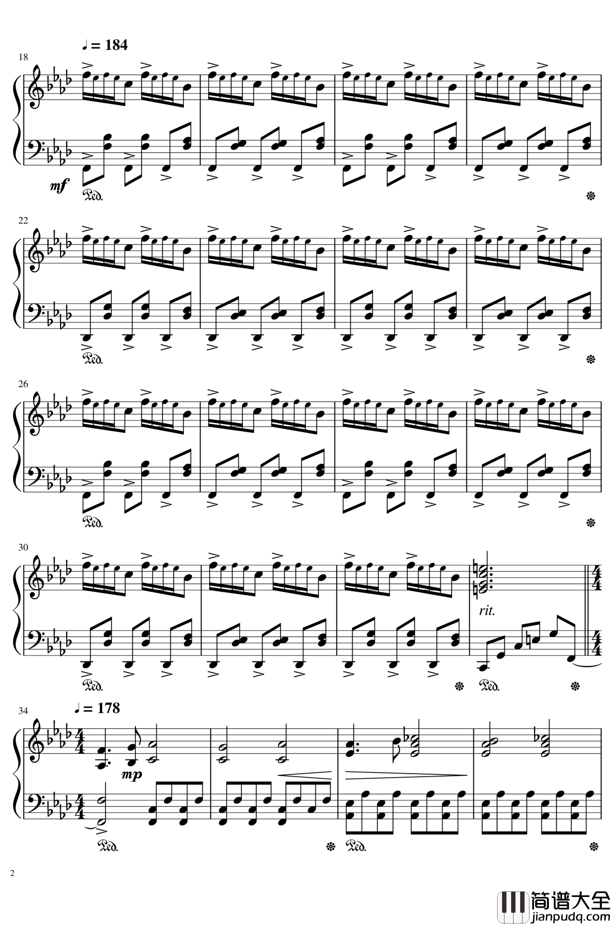 Last_Remote钢琴谱_触手猴_幻想遊戯＜地＞_ラストリモート_东方地灵殿_东方project