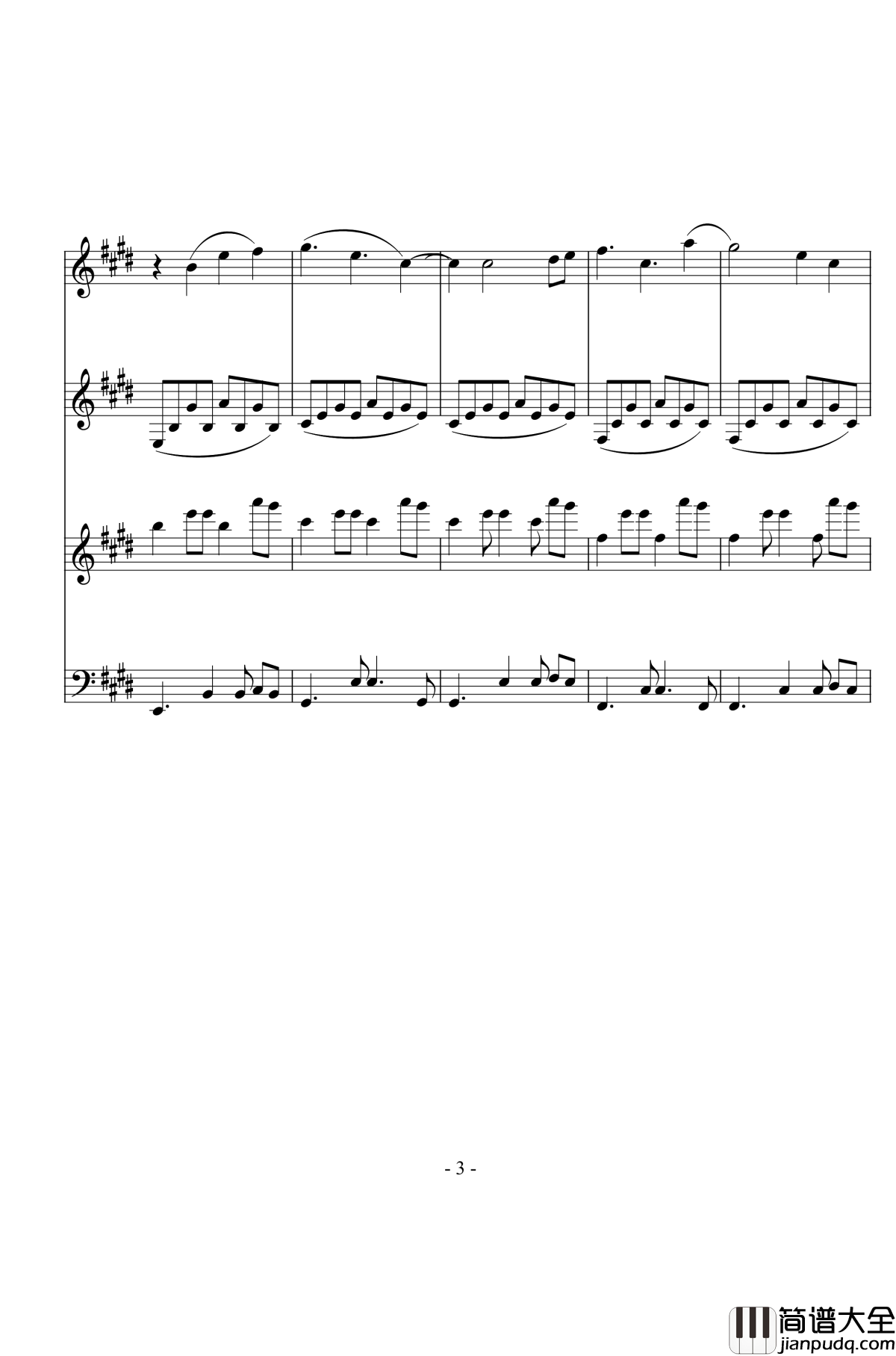 手心的温暖钢琴谱_总谱_小花仙