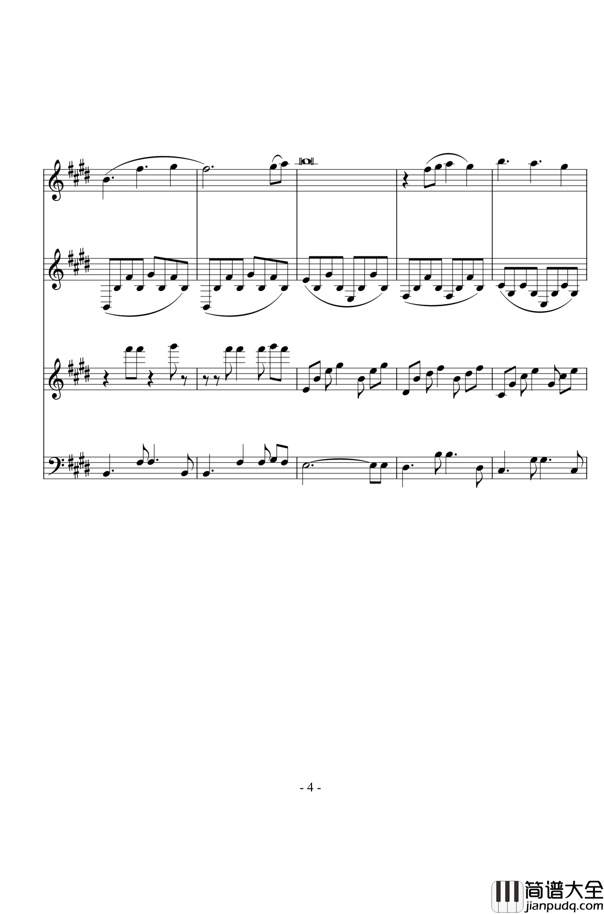 手心的温暖钢琴谱_总谱_小花仙