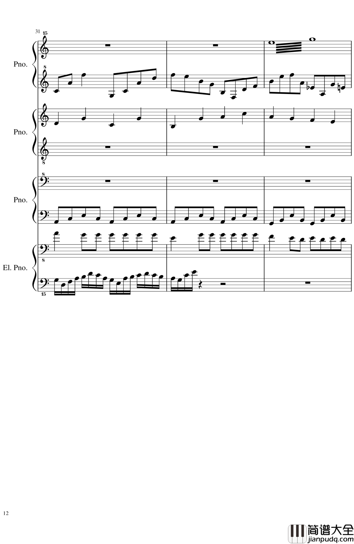 黑乐谱钢琴谱_毁电脑系列_2dgdsvshh