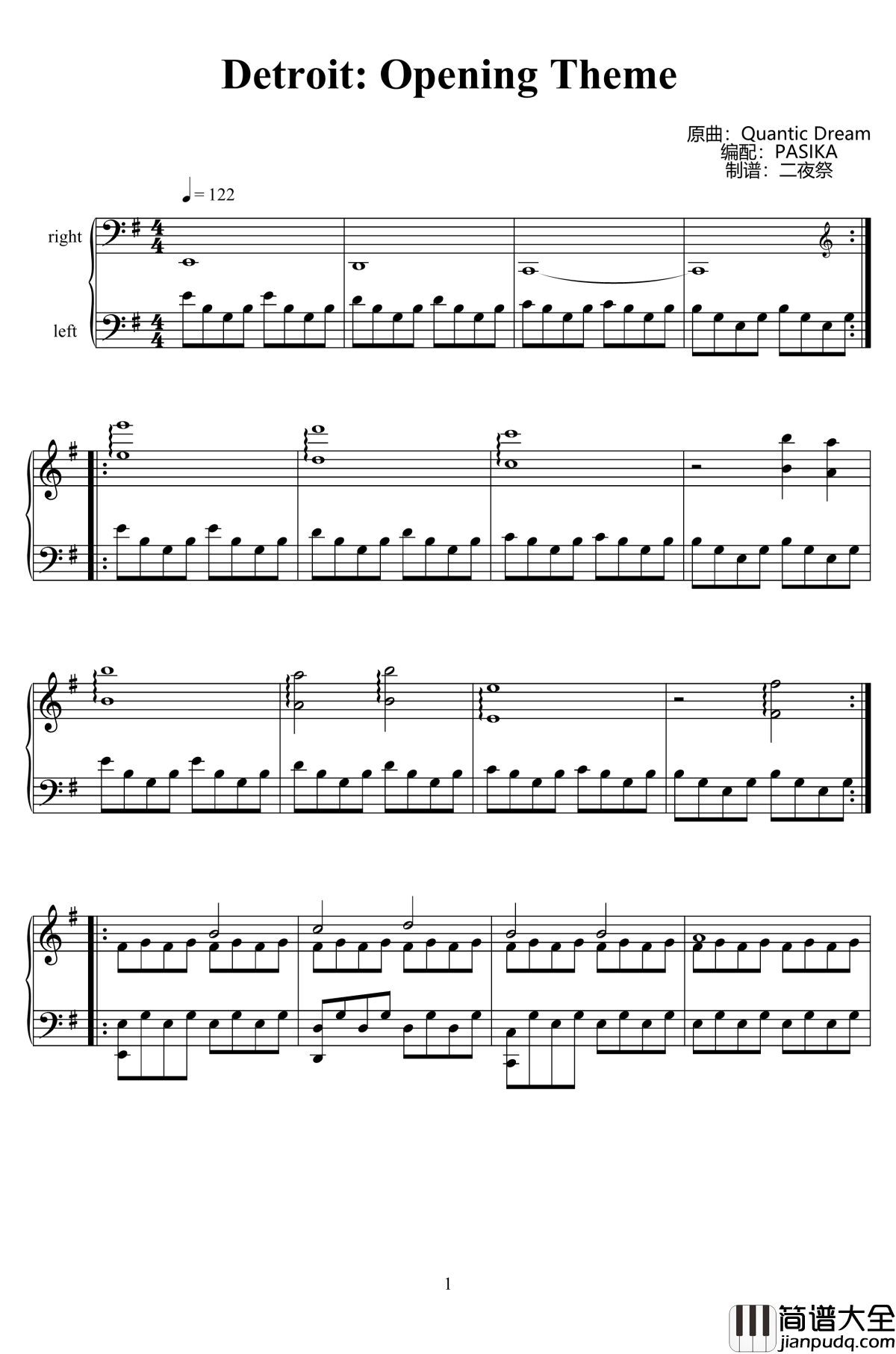 opening_theme钢琴谱_底特律：变人