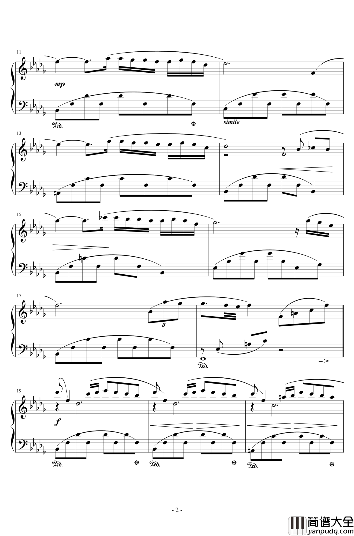 秋日私语钢琴谱_克莱德曼