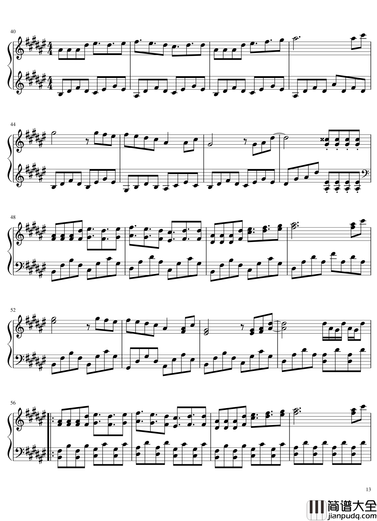 风神录全曲钢琴谱_东方project