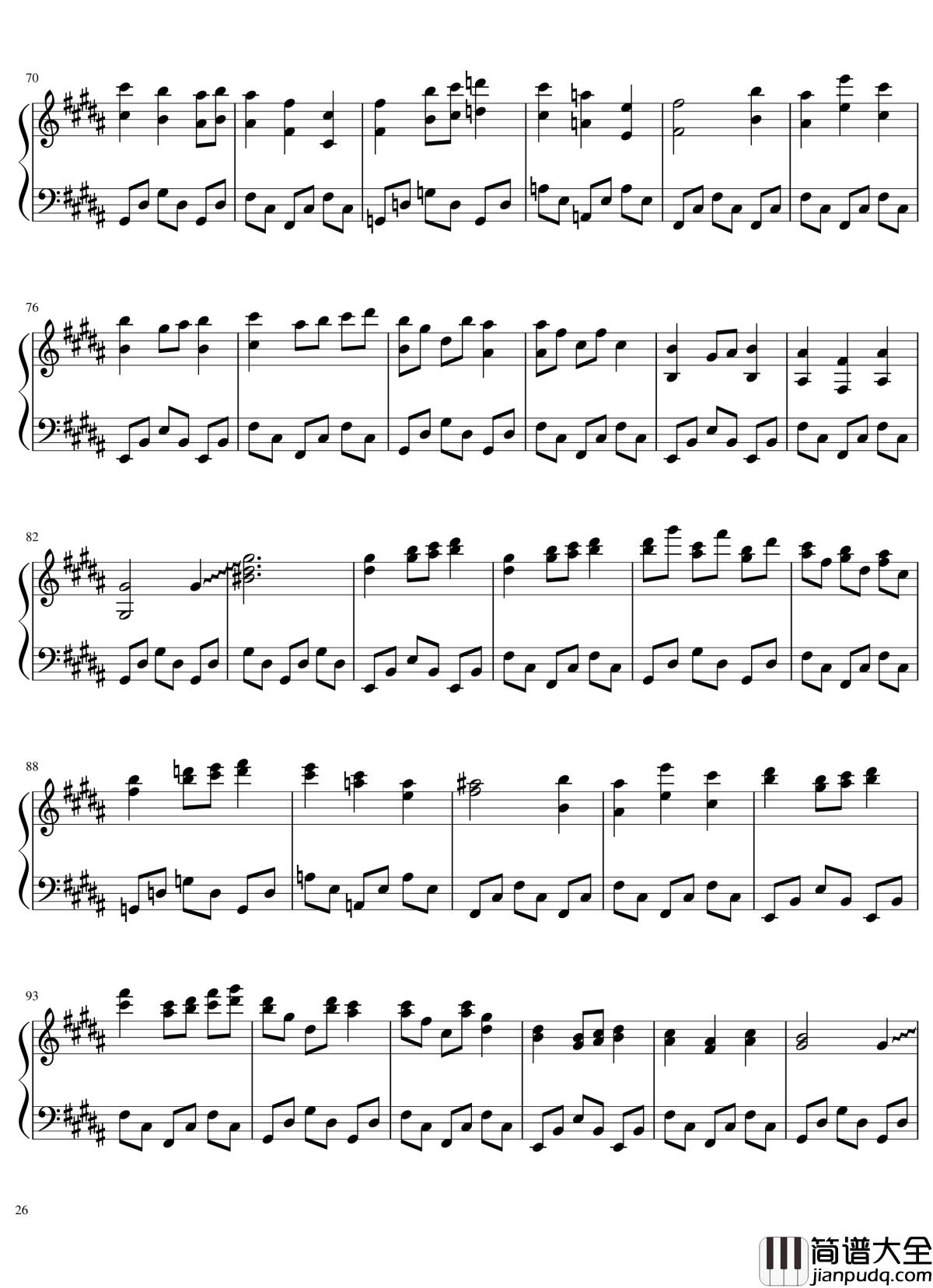 风神录全曲钢琴谱_东方project