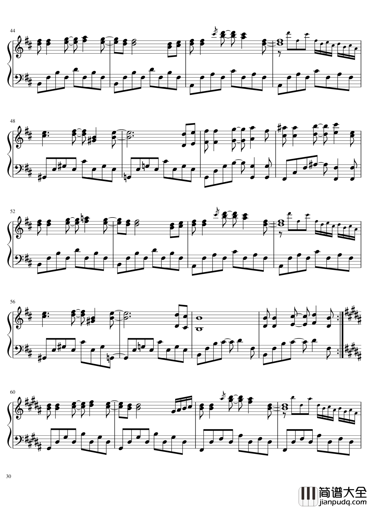 风神录全曲钢琴谱_东方project