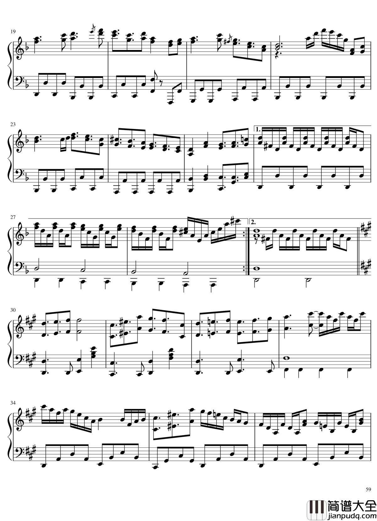 风神录全曲钢琴谱_东方project