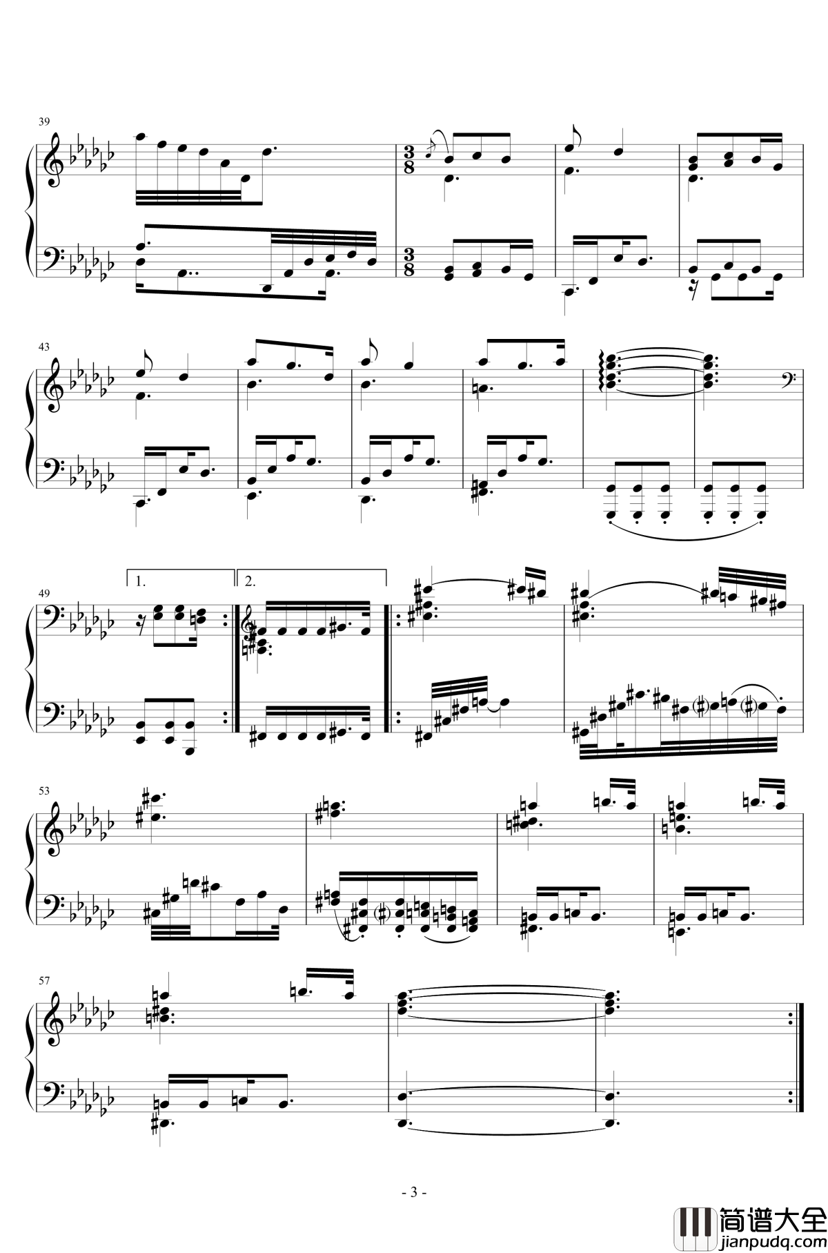 黑森林钢琴谱_nzh1934