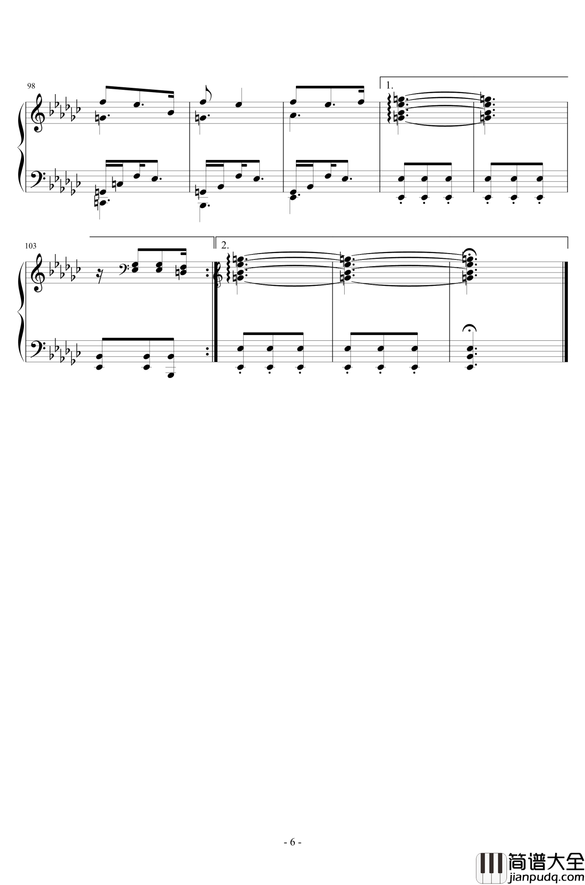 黑森林钢琴谱_nzh1934