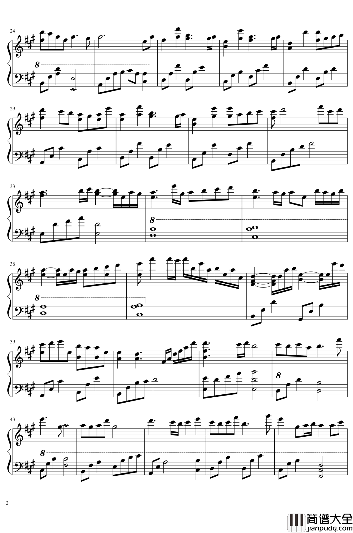 夜幕降临的思念钢琴谱_7pm