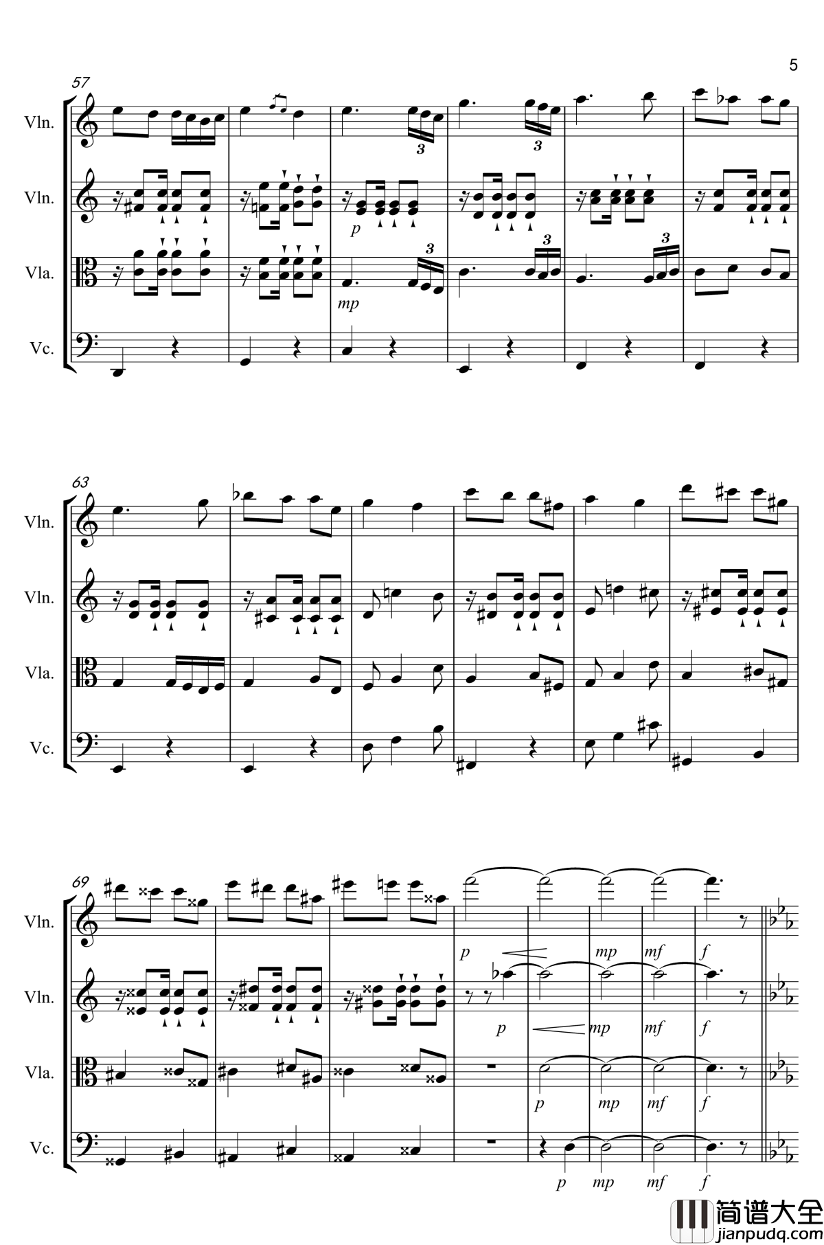 秋之四重奏钢琴谱_fanshuxiang3