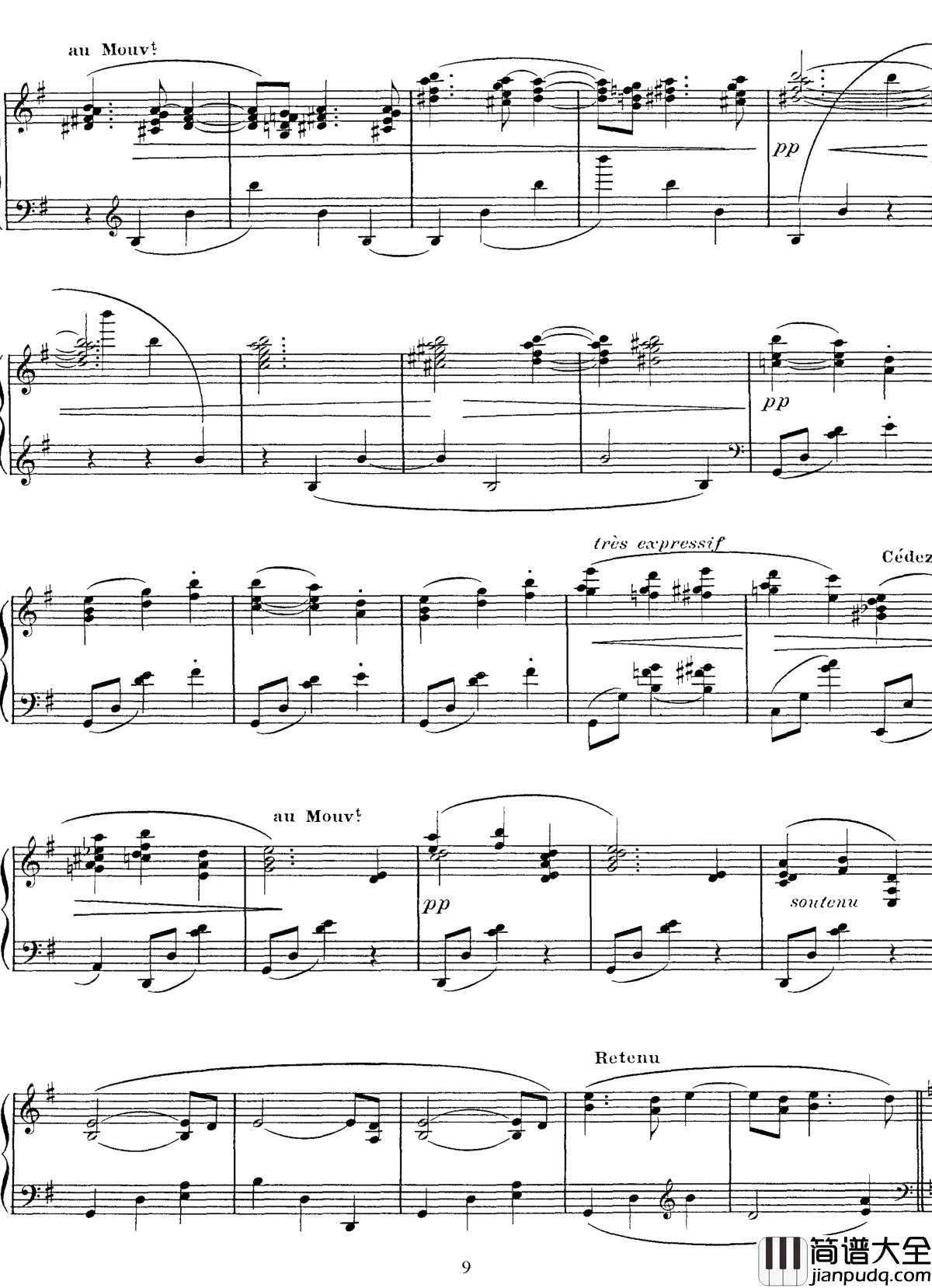 高贵而伤感的圆舞曲钢琴谱_拉威尔_Ravel