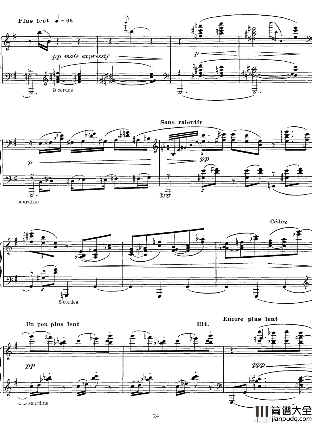 高贵而伤感的圆舞曲钢琴谱_拉威尔_Ravel