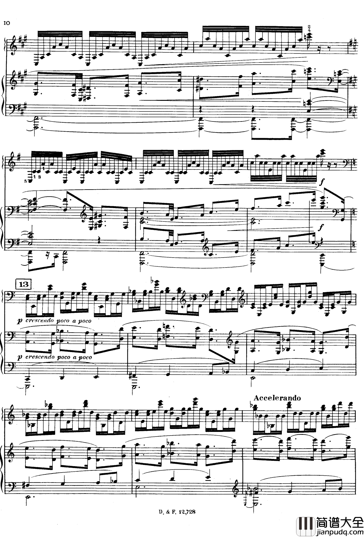 左手钢琴协奏曲钢琴谱_拉威尔_Ravel