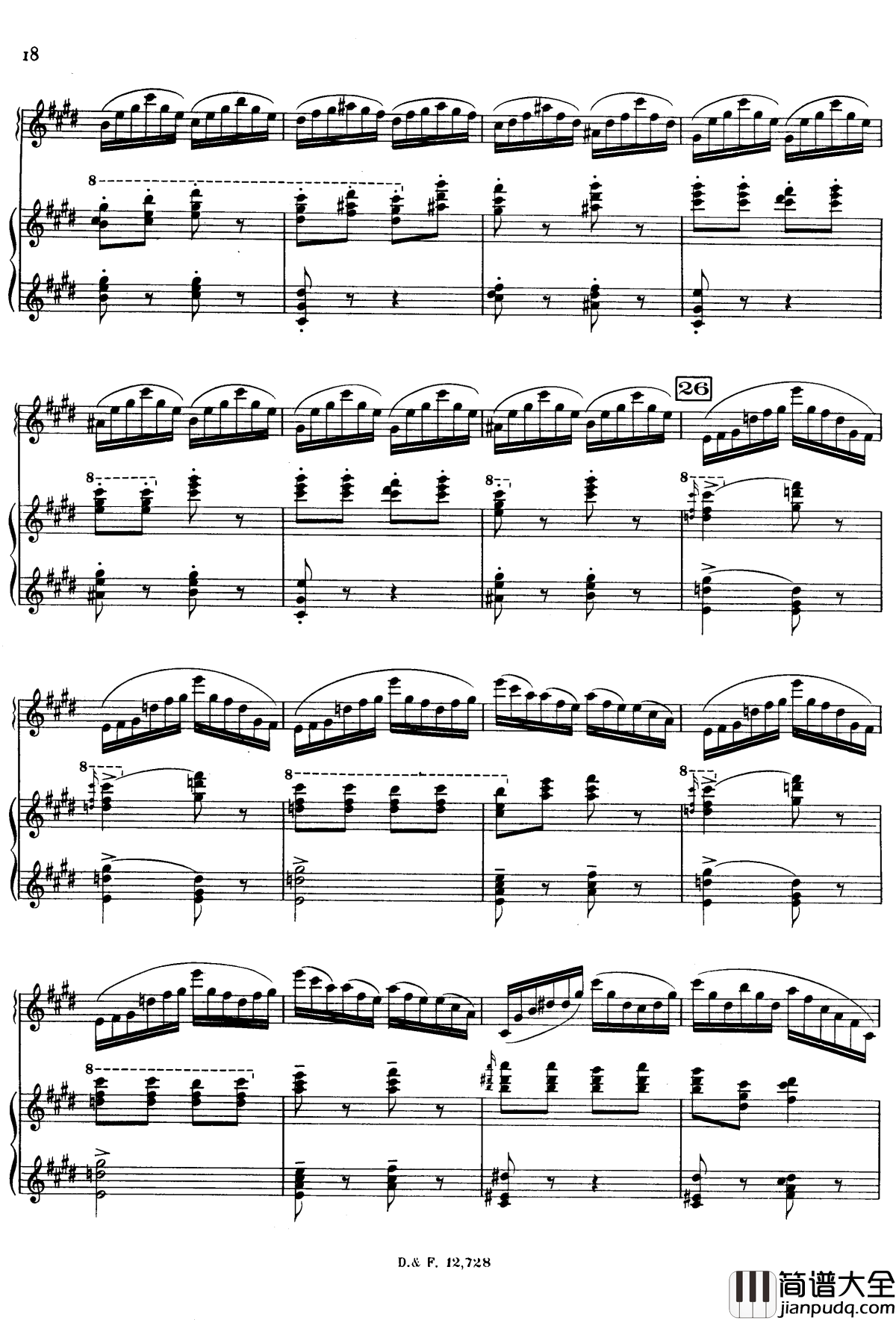 左手钢琴协奏曲钢琴谱_拉威尔_Ravel