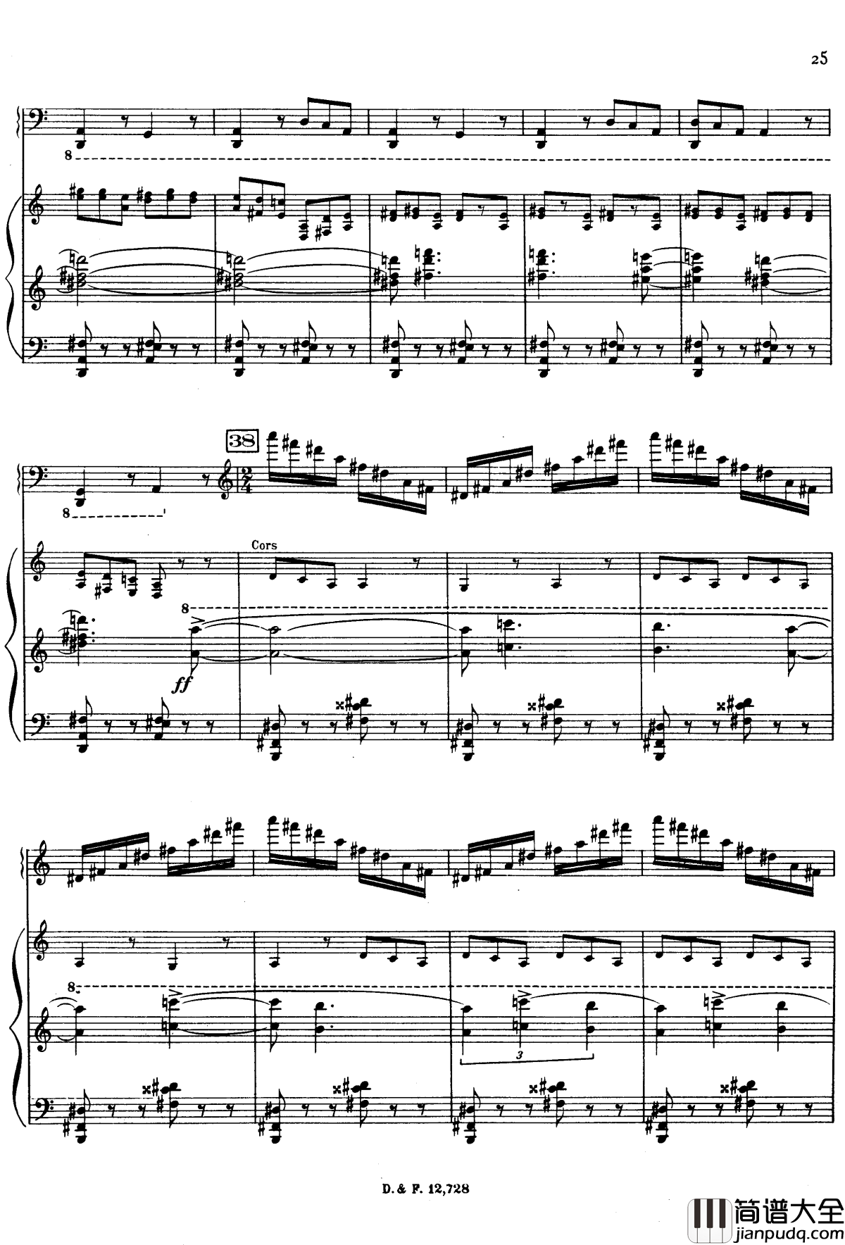 左手钢琴协奏曲钢琴谱_拉威尔_Ravel