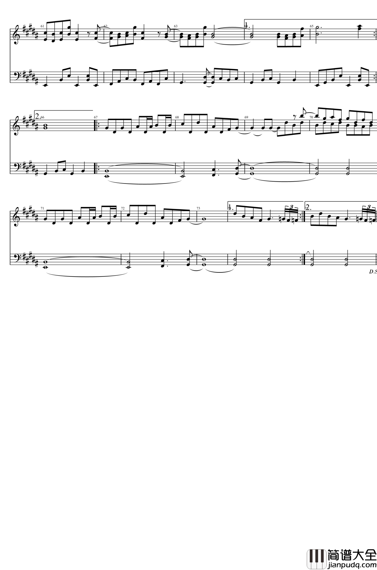 无间之钟钢琴谱__Infinite_Nightmare_东方文花帖DS_东方project