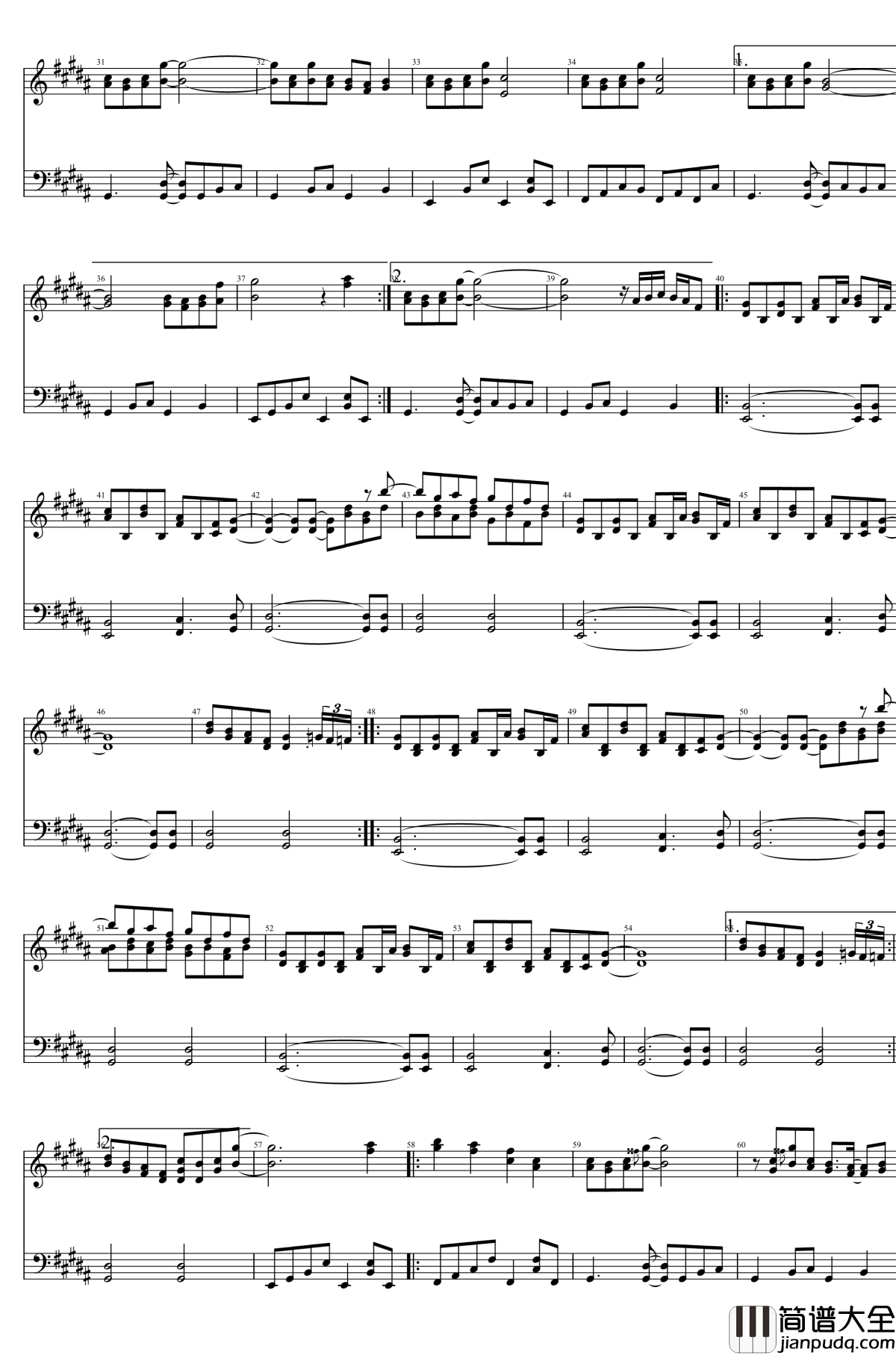 无间之钟钢琴谱__Infinite_Nightmare_东方文花帖DS_东方project