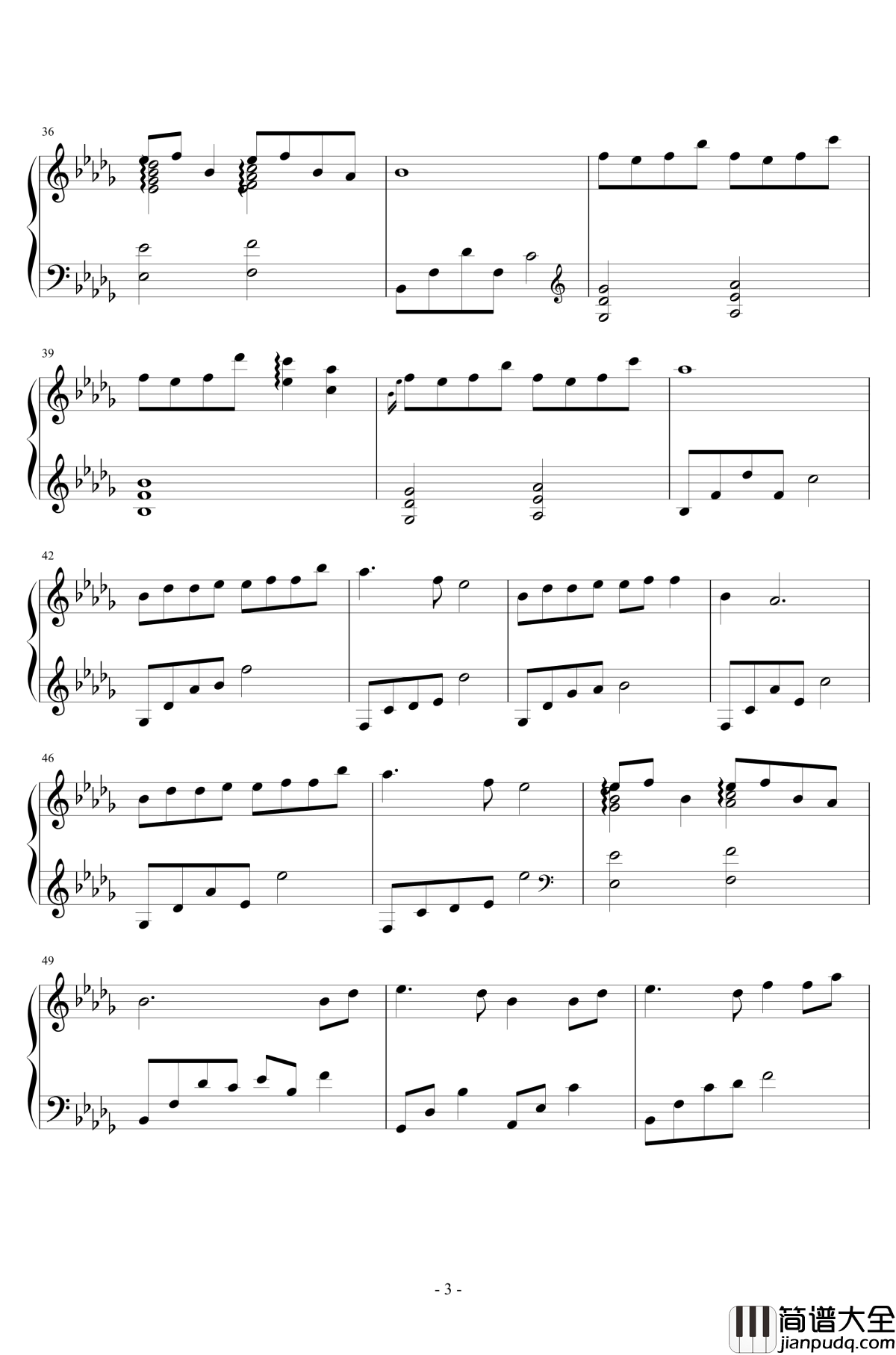 大鱼钢琴谱__大鱼海棠_印象曲_大鱼海棠_周深