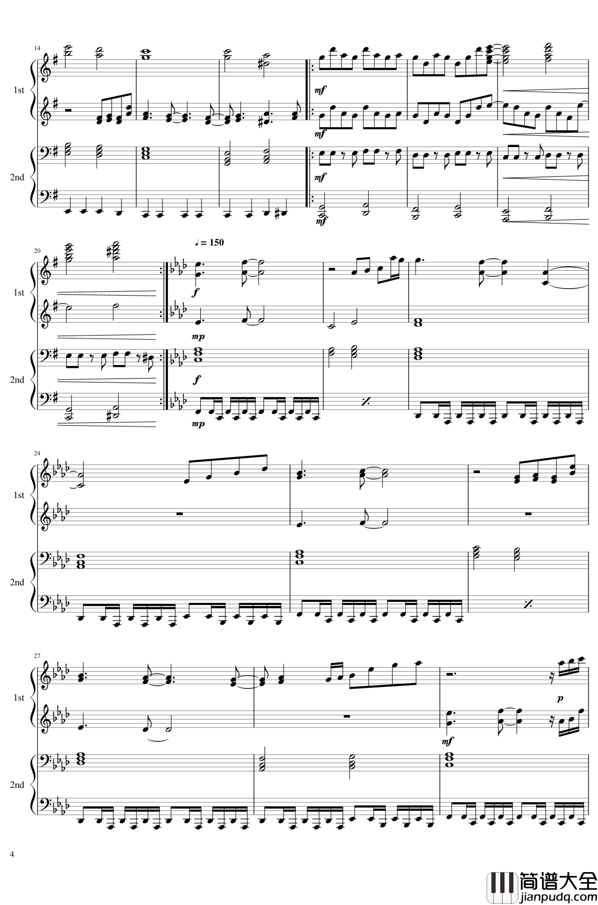 神灵庙全曲钢琴谱_东方project