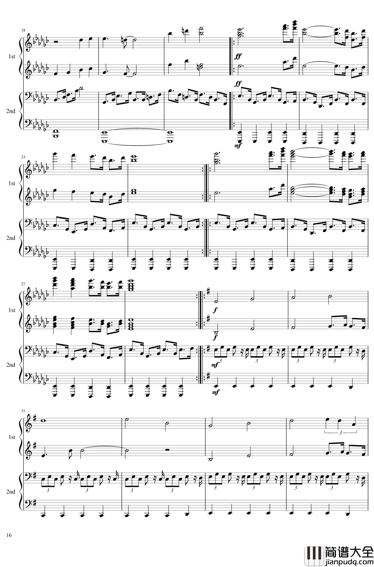 神灵庙全曲钢琴谱_东方project