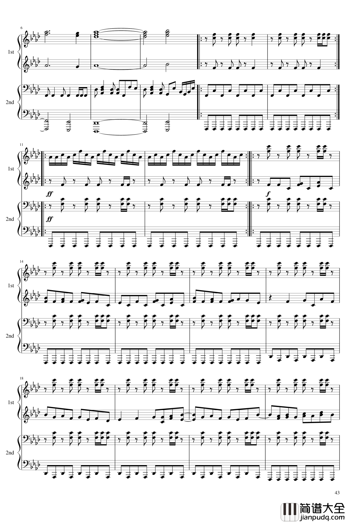 神灵庙全曲钢琴谱_东方project