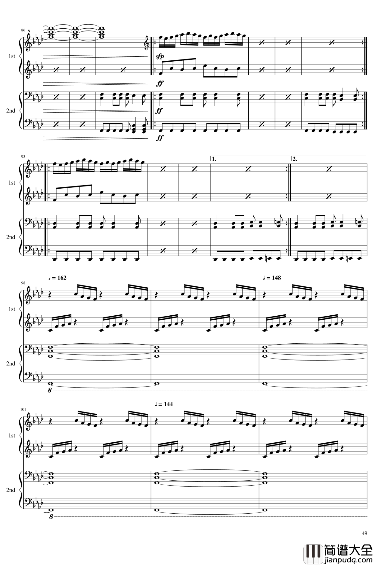 神灵庙全曲钢琴谱_东方project