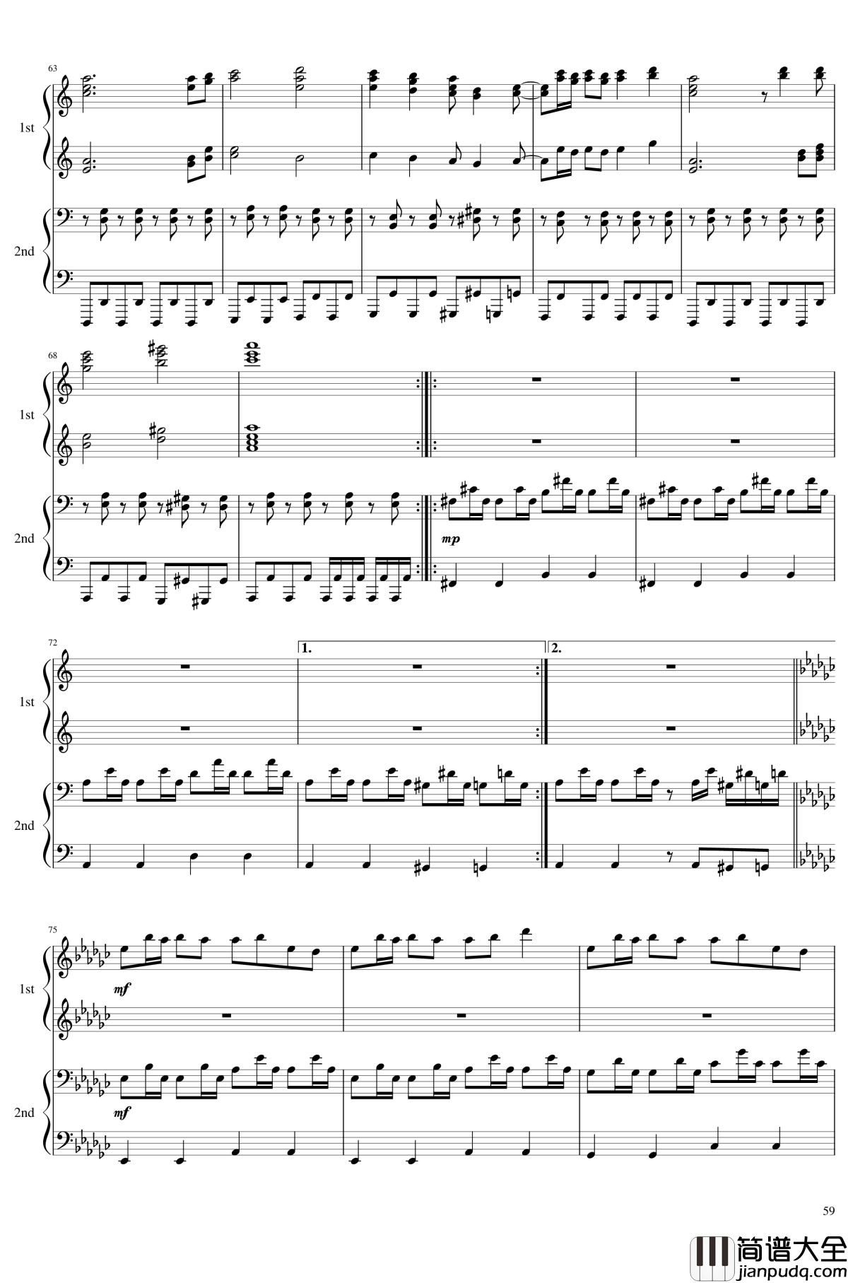 神灵庙全曲钢琴谱_东方project