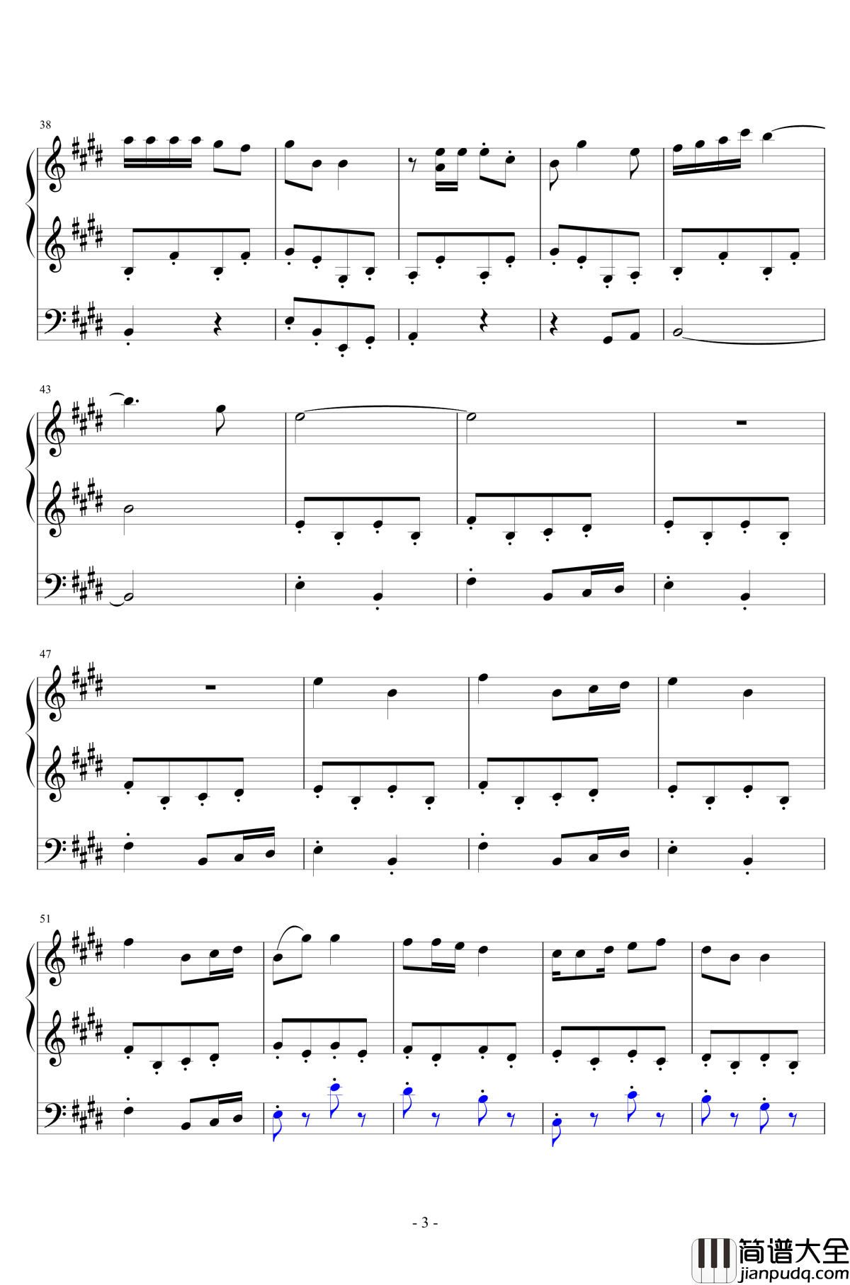 宫内莲华钢琴谱_经典番_喵帕斯_悠哉日常大王