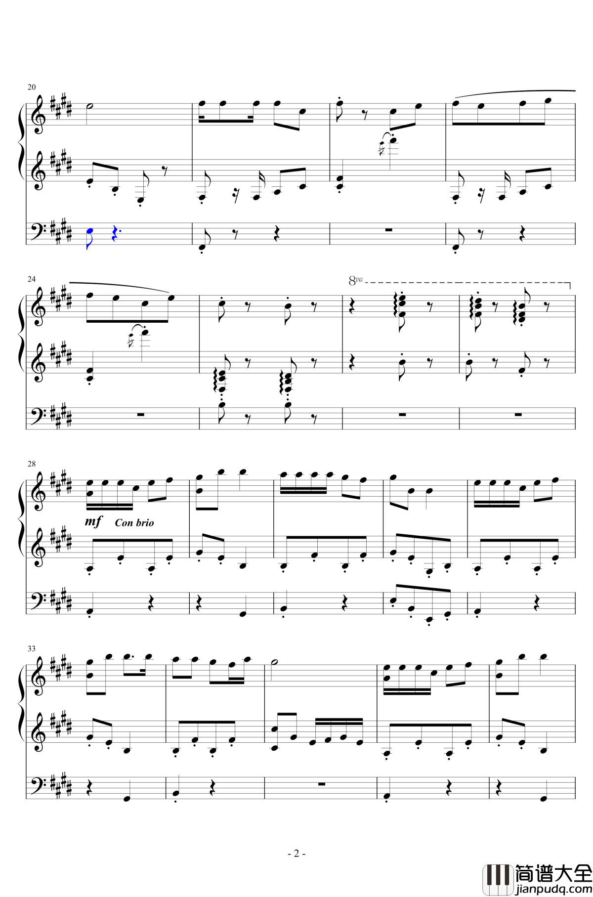 宫内莲华钢琴谱_经典番_喵帕斯_悠哉日常大王