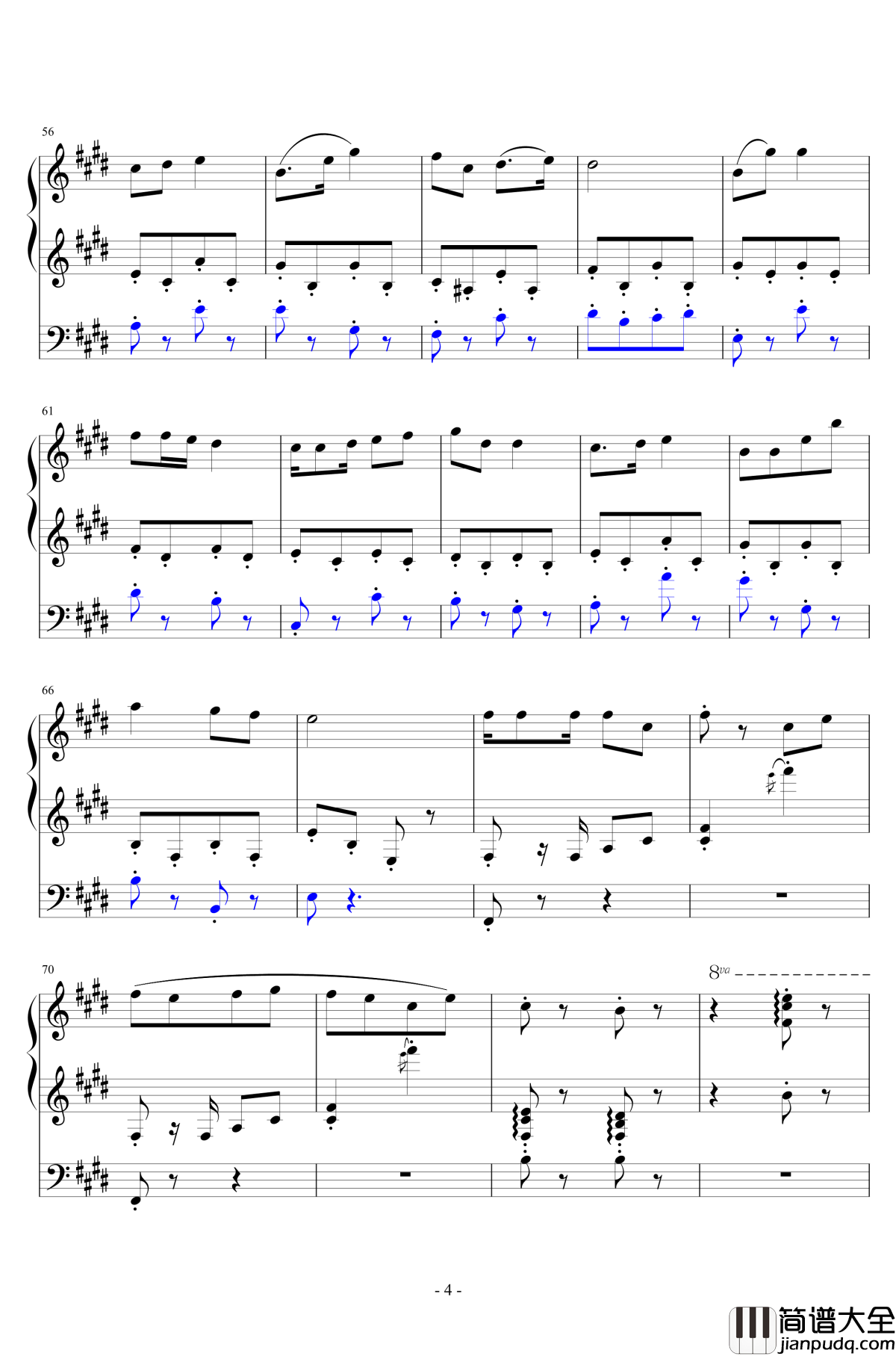 宫内莲华钢琴谱_经典番_喵帕斯_悠哉日常大王