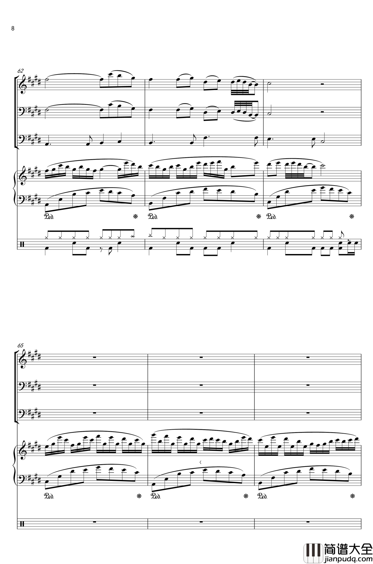 沐雨单言钢琴谱_1037854971