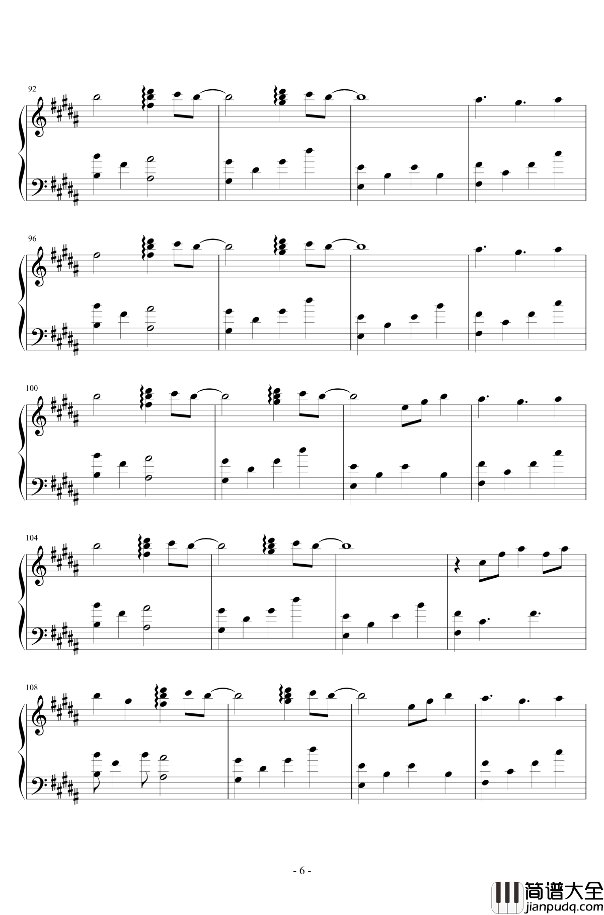 A_Song_for_XX钢琴谱_滨崎步