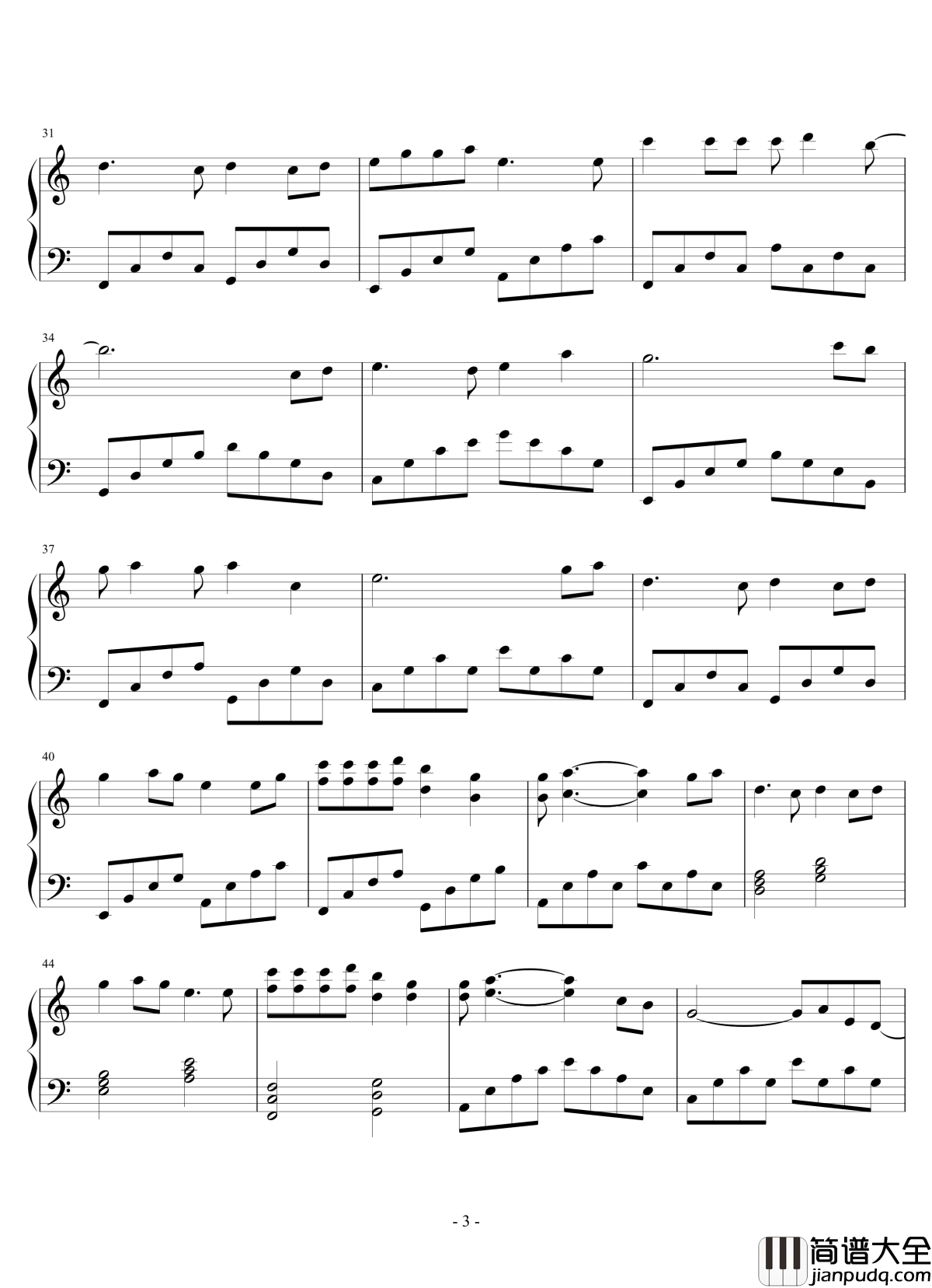 待你君临天下钢琴谱_1.0完整版_李念