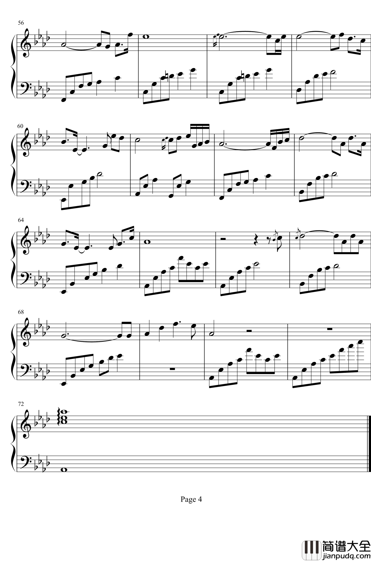 白日梦游钢琴谱_The_Daydream