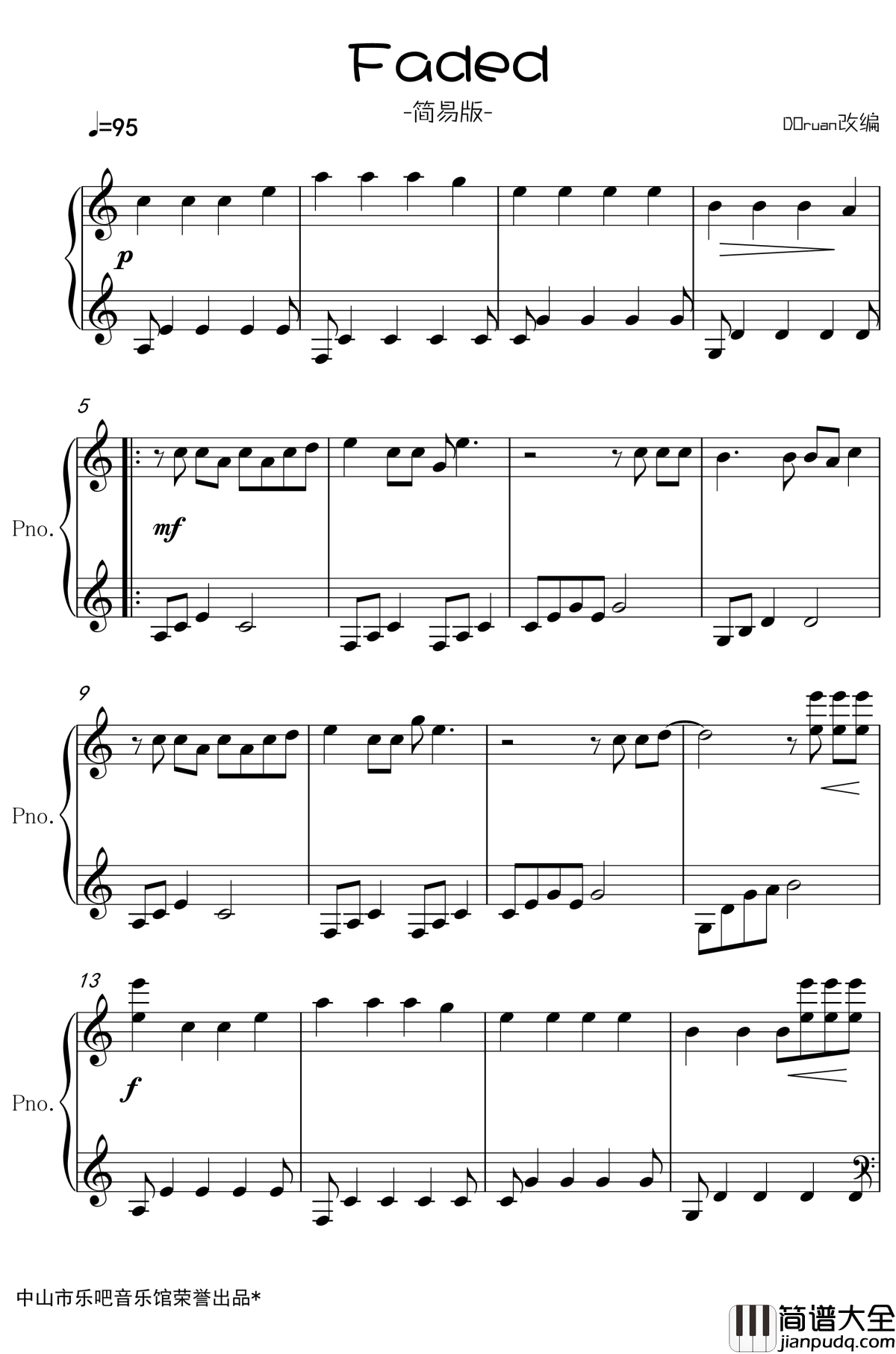 Faded钢琴谱_杰斯珀·伯根