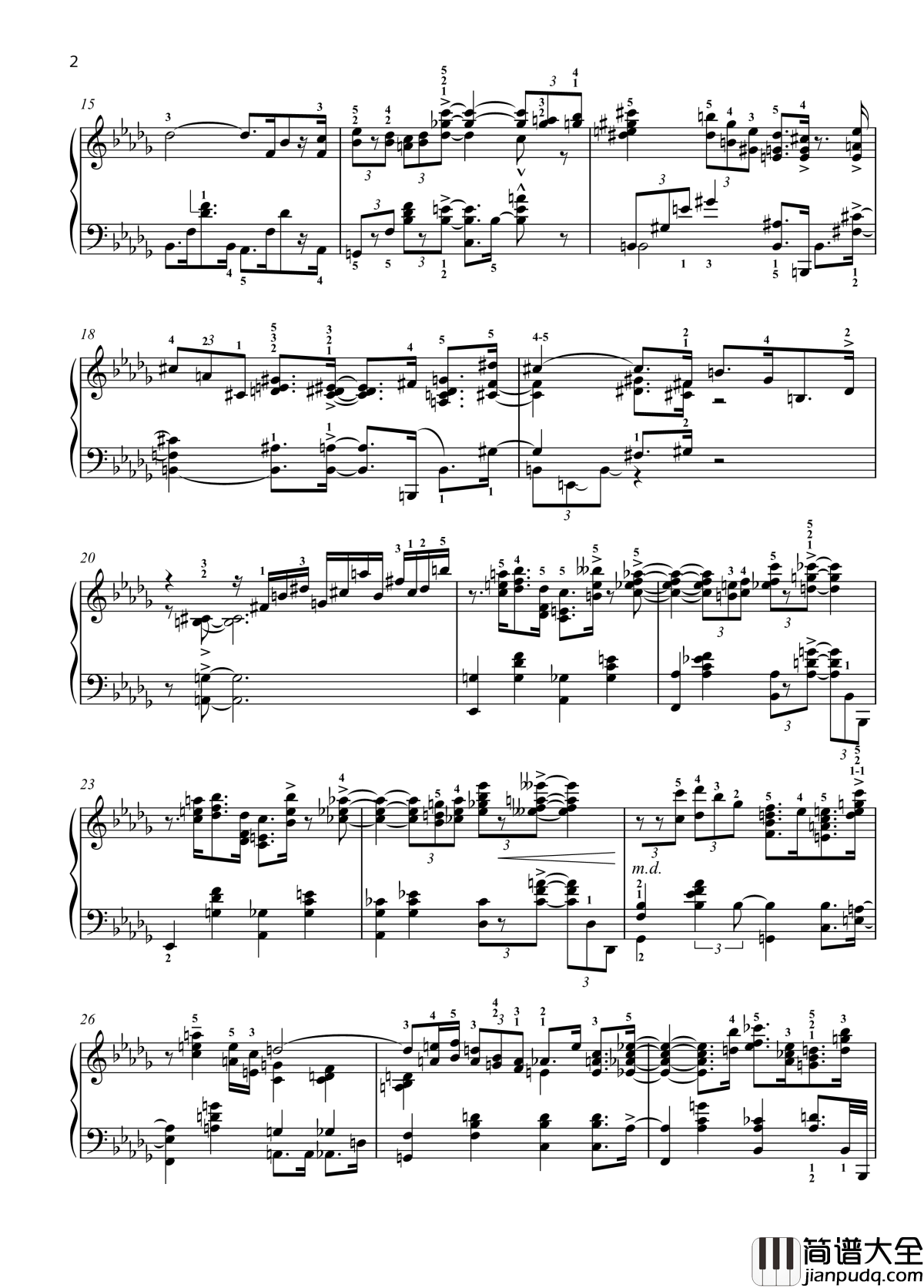 八首音乐会练习曲钢琴谱_爵士_尼古拉·凯帕斯汀_Nikolai_Kapusti_带指法__Eight_Concert_?tudes_Op_40___No._7._Intermezzo