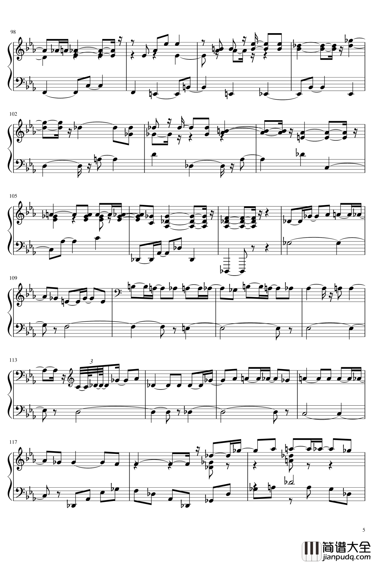 永夜变奏曲钢琴谱_东方project