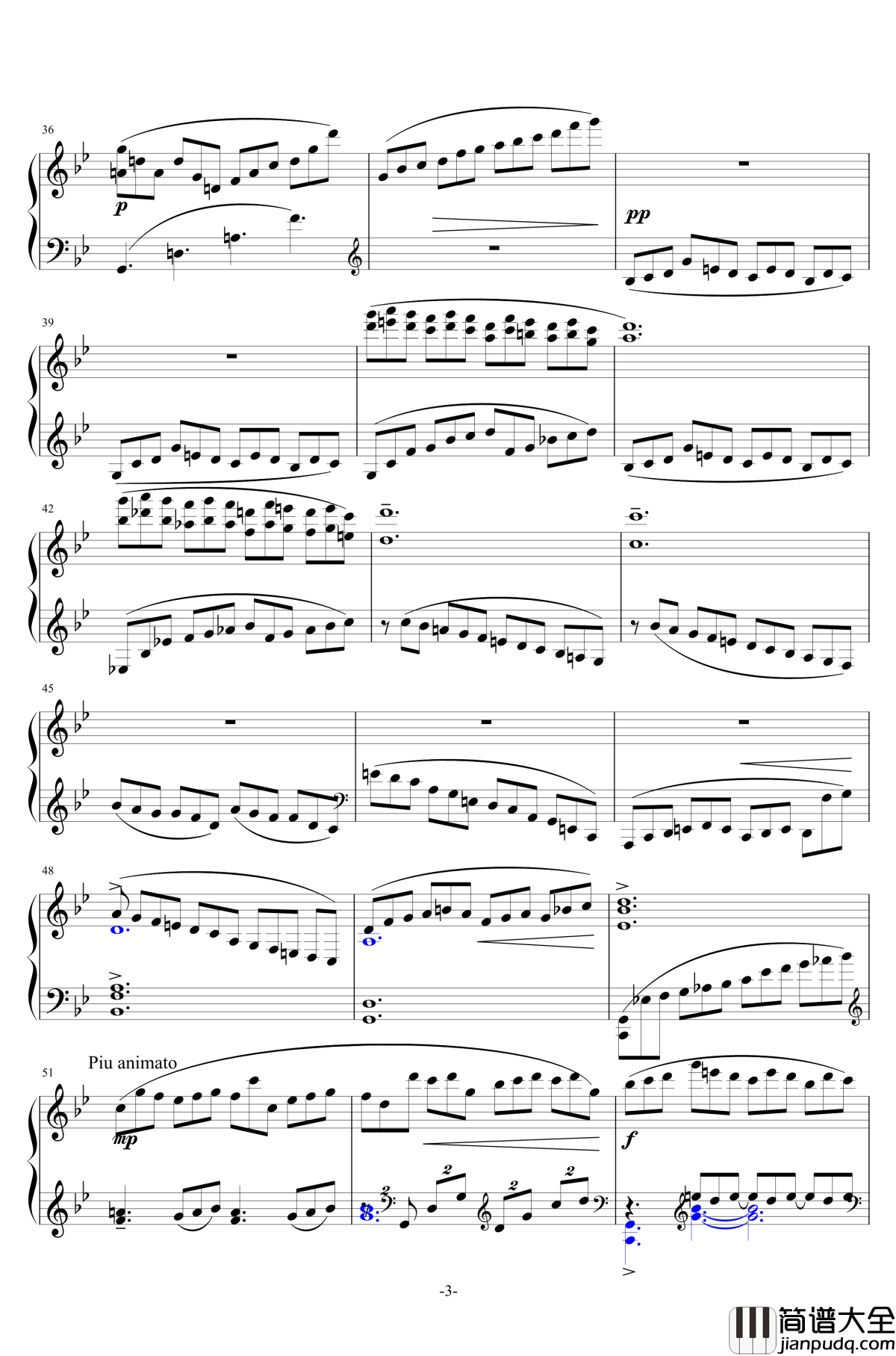 山泉钢琴谱_崔世光