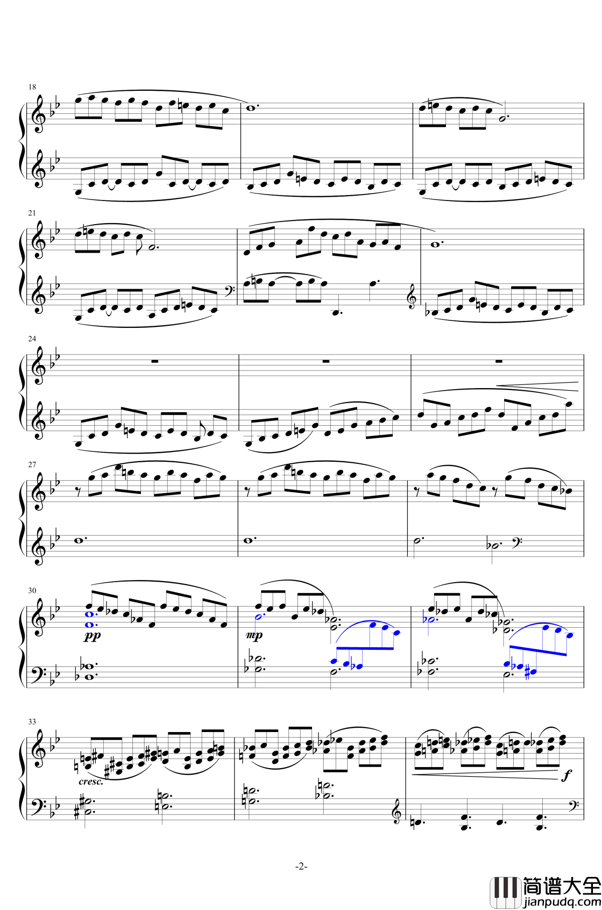 山泉钢琴谱_崔世光