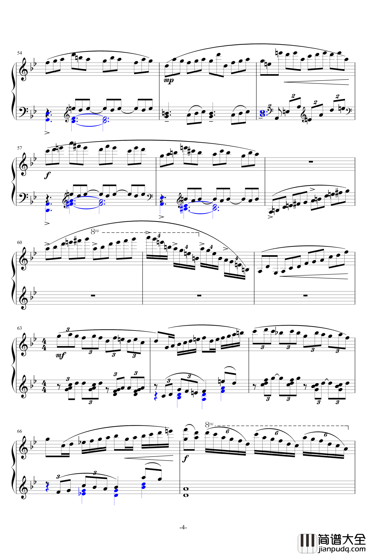 山泉钢琴谱_崔世光