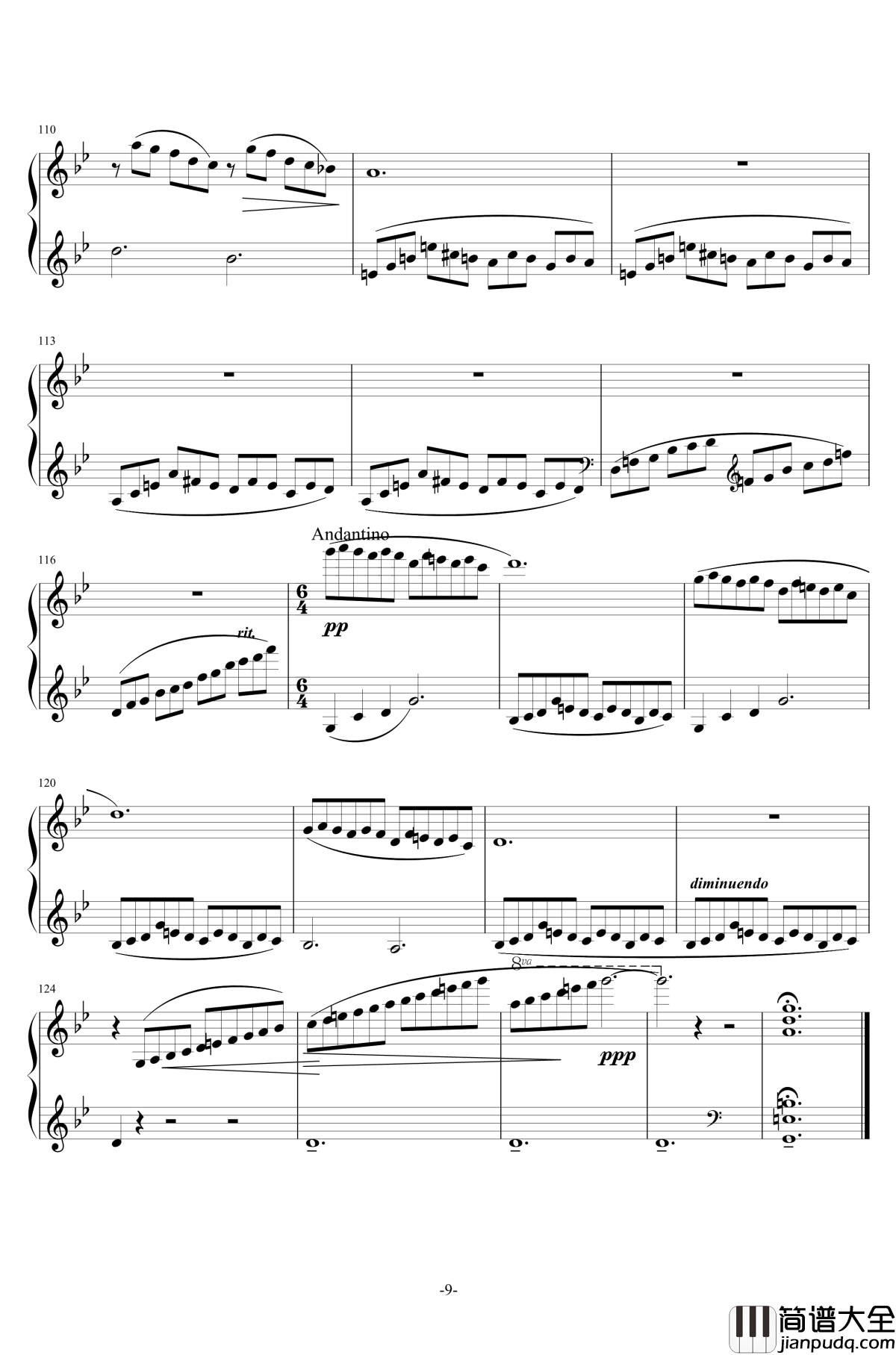 山泉钢琴谱_崔世光