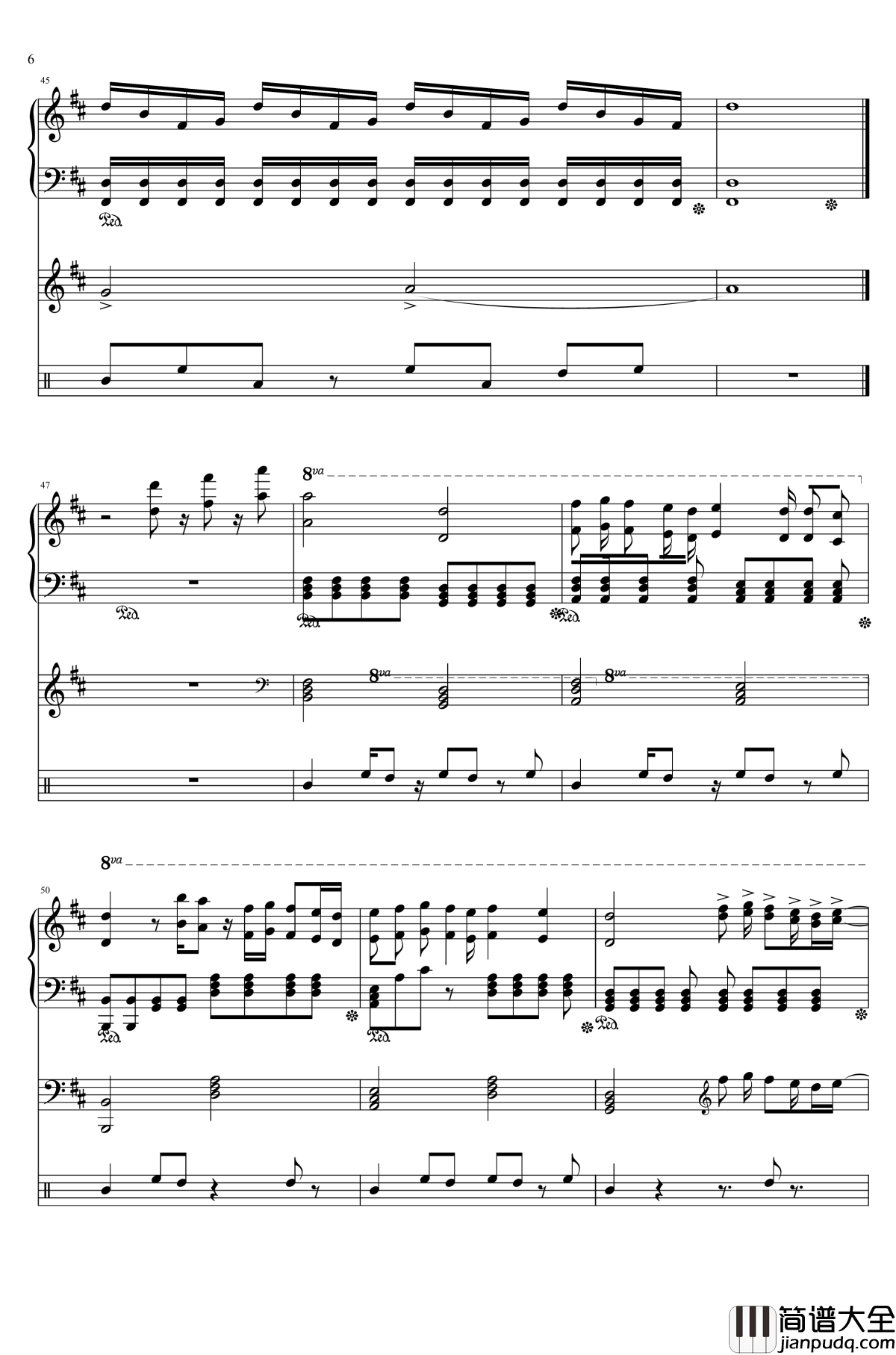 感情升华_三乐器版本钢琴谱_灵契插曲_灵契