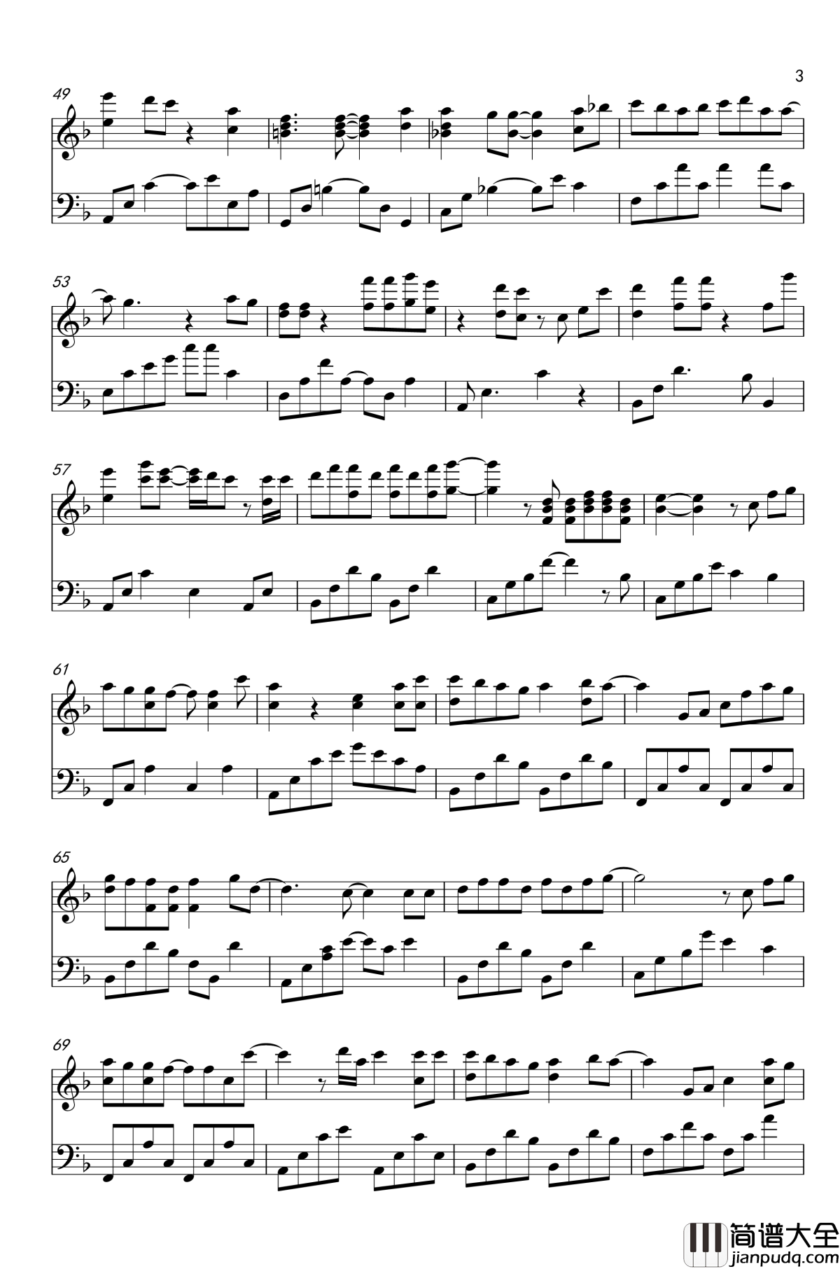 情非得已钢琴谱_庾澄庆